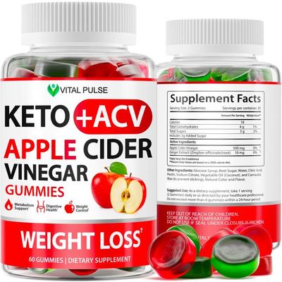 Vital Pulse Keto Apple Cider Vinegar Gummies for Immune Health Digestion - Natural, Gluten-Free, Non-GMO - Made in The USA