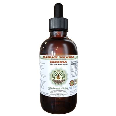 Hoodia Alcohol-Free Liquid Extract, Hoodia Hoodia Gordonii Dried Plant Powder Glycerite Hawaii Pharm Natural Herbal Supplement 2 oz