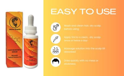 Mane Regain - Minoxidil Topical Solution USP 5, Extra Strength Hair Regrowth Treatment for Men, 3 Month Supply, Unscented, 6 Fl Oz 3 Pack