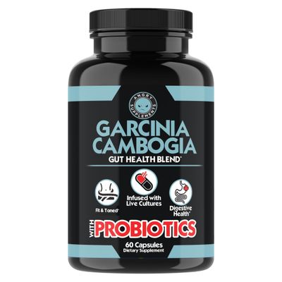 Angry Supplements Garcinia Cambogia with Probiotics, Gut Health Multivitamin w. Vitamins A, C, D, E, K, B2, Zinc, Selenium, Copper, Chromium Herbal Blend Capsules 1-Bottle, 60ct