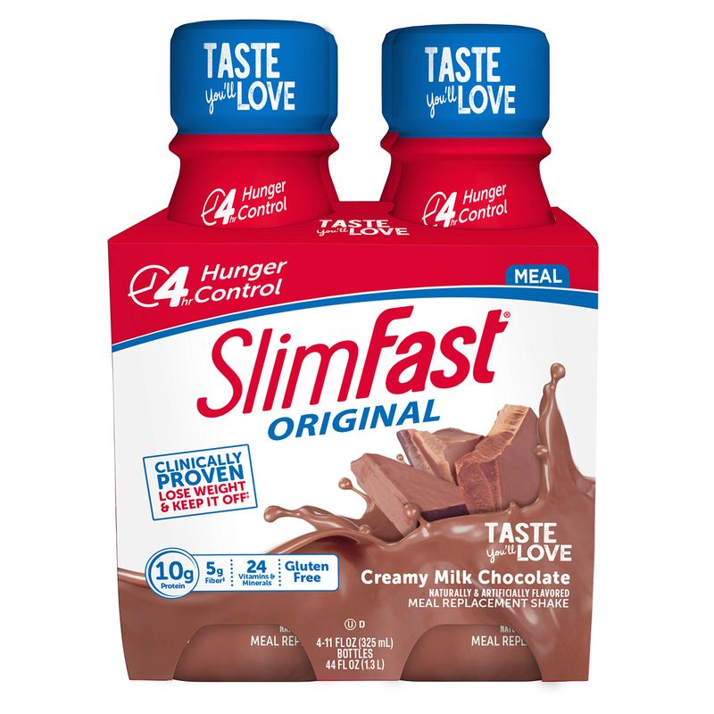 Slim Fast Ready to Drink High Protein Meal Replacement Shake, Creamy Milk Chocolate, 4 Count Pack of 6