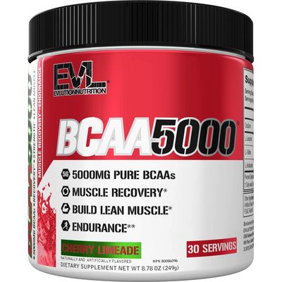 Evlution EVL BCAAs Amino Acids Powder - BCAA Powder Post Workout Recovery Drink and Stim Free Pre Workout Energy - 5g Branched Chain Amino Acids Supplement for Men - Cherry Limeade