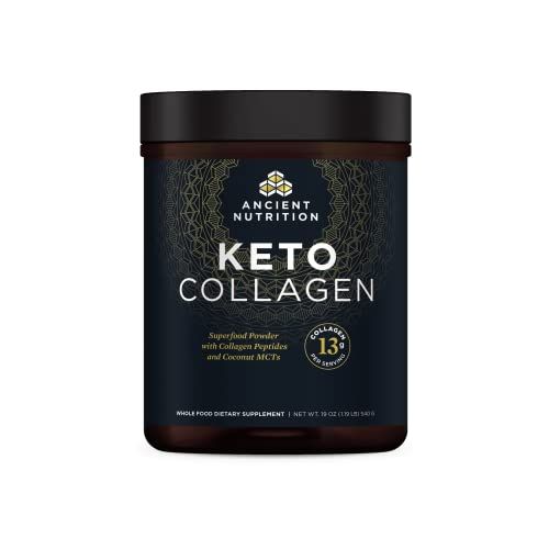 Ancient Nutrition Keto Collagen Powder Drink Mix, Keto Diet Supplement with MCT, Hydrolyzed Collagen Peptides to Support Healthy Skin and Joints, 30 Servings, 19 oz Packaging May Vary