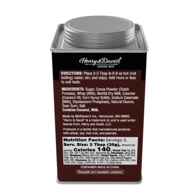 Harry David Truffle Cocoa Mix, Dark Double Chocolate, 6.25 Ounce