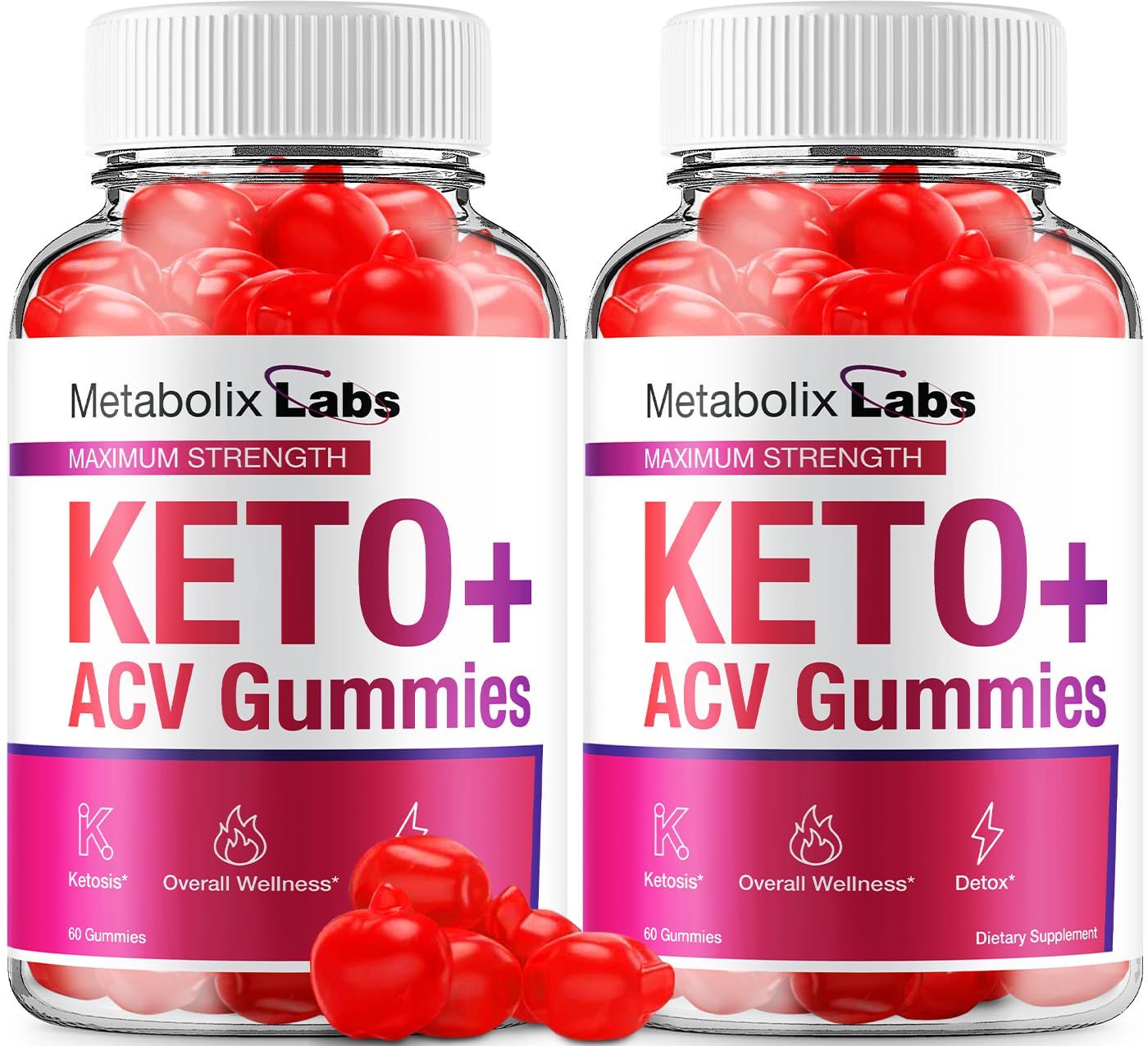 2 Pack Metabolix Labs Keto ACV Gummies - Advanced Formula Metabolix Keto Plus Weight Management ACV Gummies Apple Cider Vinegar Metabolix ACV Dietary Supplement Men Women 120 Gummies