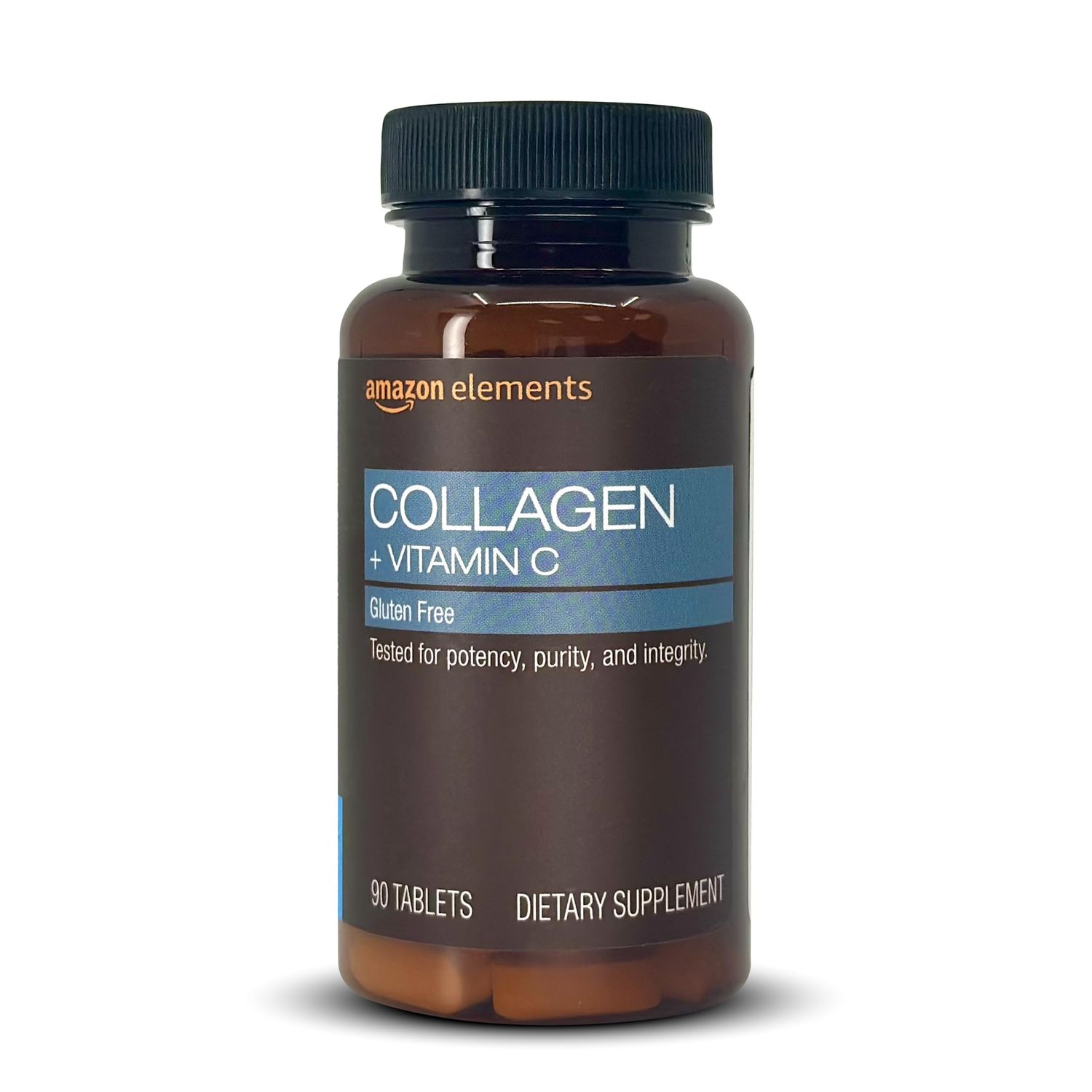 Amazon Elements Collagen Peptides Vitamin C, 2500 mg Collagen Peptides per Serving, 90 Tablets, 1 Month Supply