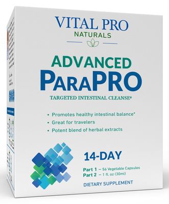 Vital Pro Naturals - Vital ParaPRO Intestinal Cleanse Formulated to Maintain a Healthy Intestinal Balance, 2-Part - 14 Day Kit, 56 Capsules, and 1fl oz Liquid Herbal Extract