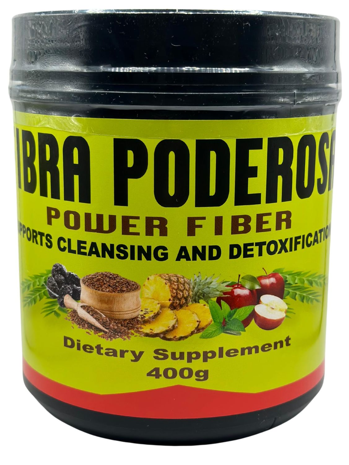 G.M.J POWER FIBER DIETARY SUPPLEMENT DETOX 400 g flaxseed, fenugreek, prune, kilk thistle, peppermint powder fibra poderosa SUPLEMENTO ALIMENTICIO.