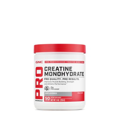 GNC Pro Performance Creatine Monohydrate Powder Science-Backed Improves Muscle Building, Strength and Athletic Performance Banned Substance Free 50 Servings