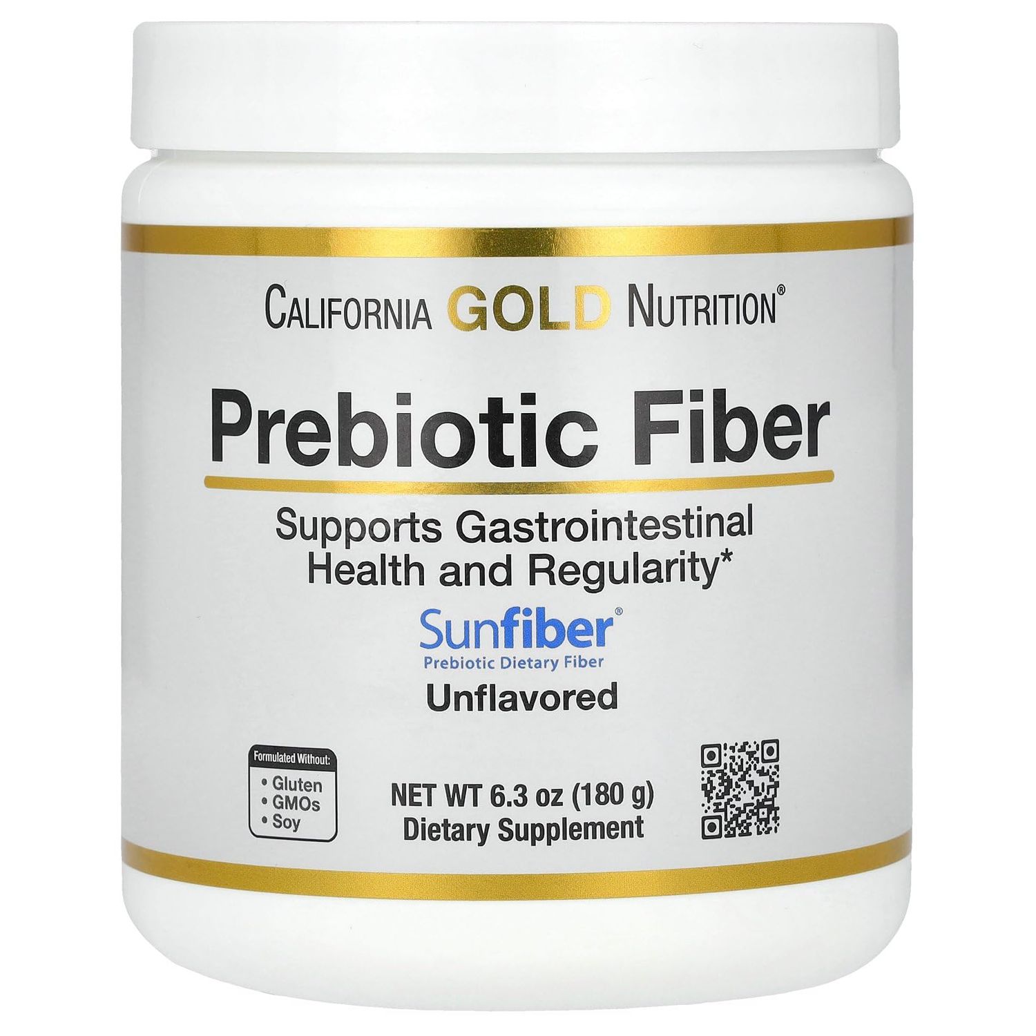 California Gold Nutrition Prebiotic Fiber, 6.3 oz 180 g