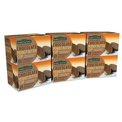 Market Main One Cup, Chocolate Peanut Butter Cup, Compatible with Keurig K-cup Brewers, 72 Count, 12 Count Pack of 6