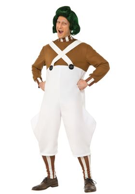 Rubies mens Willy Wonka and the Chocolate Factory Deluxe Oompa Loompa Adult Sized Costume, As Shown, Standard US