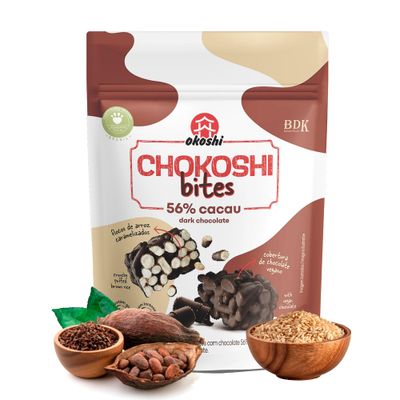 OKOSHI - Chocolate Covered Chokoshi - Ready-to-Eat Convenient Low-Calorie Snack, Japanese Snacks, Healthy Snacks for Dieting - Only 2 Ingredients, VEGAN, KOSHER, Non-GMO - Cocoa 56 - 1.76oz