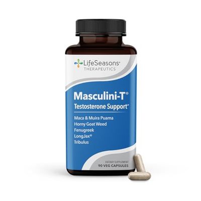 LifeSeasons Masculini-T - Testosterone Support Supplement - Enhances Mental Physical Aspects of Sexual and Athletic Performance - Supports Normal Erectile Function - Improve Libido - 90 Capsules