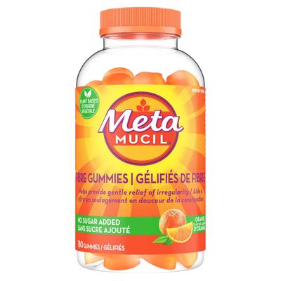 Metamucil Fibre Gummies Plant Based No Sugar Added, Help Provide Gentle Relief of Irregularity - 180 Gummies