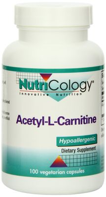 Nutricology Acetyl-L-Carnitine 500mg Supplement - Metabolism and Energy Support, ALC, Free Form Amino Acid, Vegetarian Capsules - 100 Count