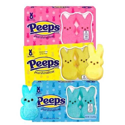 Needzo Marshmallow Easter Candy Bunnies Variety Mix Basket Stuffers Pack of 3 1.5 Ounce Each