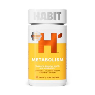 Habit Metabolism Supplement 60 Capsules - Supports Digestive Health Metabolism, Vitamin B12, Selenium, Chromium, Apple Cider Vinegar, Vegan, Non-GMO 1 Pack