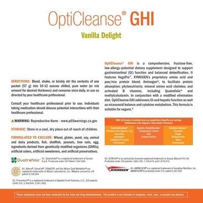 XYMOGEN OptiCleanse GHI Detox Gut Cleanse - Vegan Protein Powder with Liquid Vitamins for Digestive Health, Immmune Support  Liver Support - Sugar Free and Gluten Free - Vanilla Delight (10 Packs)