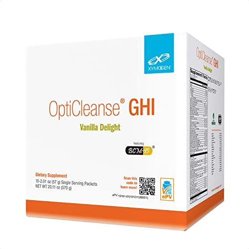 XYMOGEN OptiCleanse GHI Detox Gut Cleanse - Vegan Protein Powder with Liquid Vitamins for Digestive Health, Immmune Support  Liver Support - Sugar Free and Gluten Free - Vanilla Delight (10 Packs)