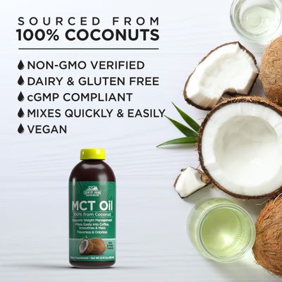 COUNTRY FARMS MCT Oil, Brain and Body Fuel from Coconuts, Promotes Natural Energy, Keto and Paleo Friendly, Flavorless and Odorless, Non-GMO, 12 Fl Oz