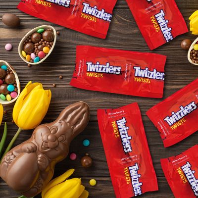 TwizzlerTwist Strawberry Bulk Pack 2 Pound - Individually Wrapped Licorice Chewy Candy for Easter Basket Stuffers, Party Favors, Pinata Filler, and Snacks - Great for Kids Adults