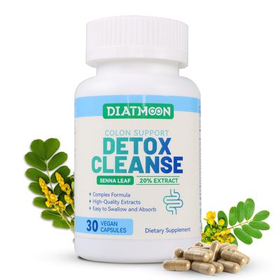 DIATMOON Gut Cleanse Capsules, Gut and Colon Support, Detox Cleanse, for 15 Days, Non-GMOs, Non-Gluten, Vegan, Colon Cleanse Supplement, 30 Count