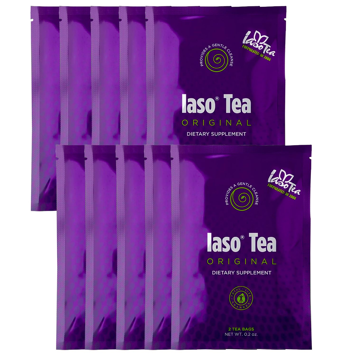 Iaso Brew Tea Original - TLC Cleansing Tea Refreshing Drink Formula for Balanced Lifestyle - 20 Convenient Sachets 10 Pack