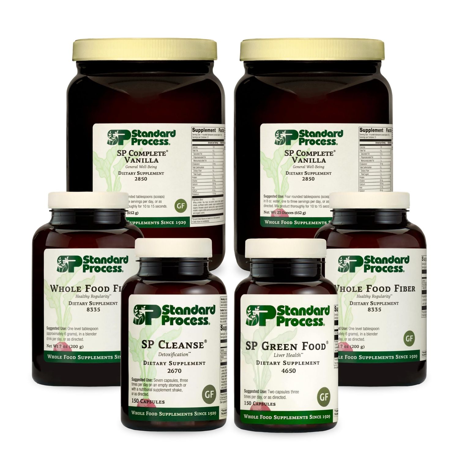 Standard Process Purification Kit with SP Complete Vanilla and Whole Food Fiber - Detox and Liver Support with Milk Thistle, Whey Protein, Fiber, Choline, and Calcium
