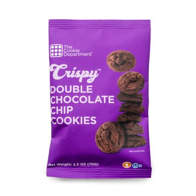 The Cookie Department: Crispy Cookie Bites Double Chocolate Chip - Crunchy Mini Cookies - Nut Free Kosher - 2.5 oz Bags Pack of 6