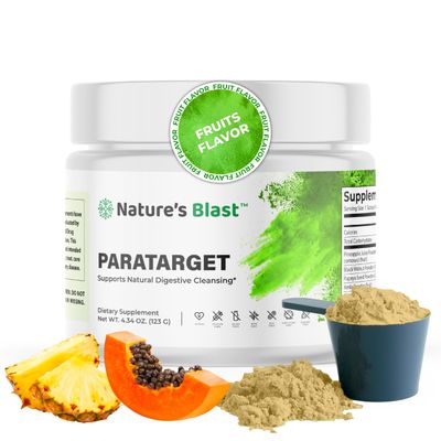 NATURES BLAST ParaTarget - Gut Cleanse Powder Supplement - Intestinal Gut Health Formula with Black Walnut, Wormwood, Turmeric More - Natural Wellness Supplements for Women Men - 30 Servings