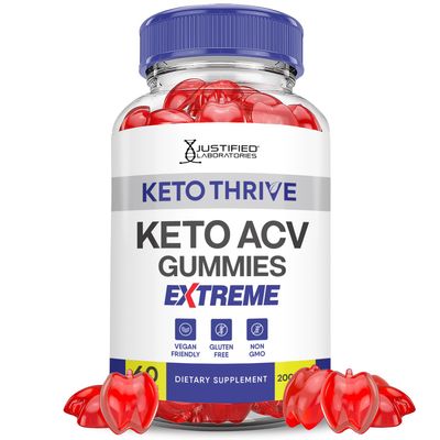 Keto Thrive Keto ACV Gummies Extreme 2000MG Keto Thrive Keto Gummies Apple Cider Vinegar Formulated with Pomegranate Beet Juice Powder B12 Vegan Non GMO 60 Gummys