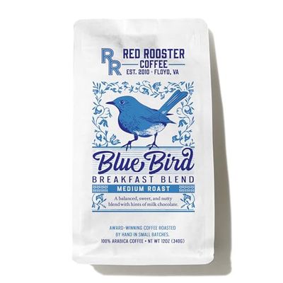 Red Rooster Coffee Blue Bird Breakfast Blend - Sweet, Nutty Medium Roast Blend With Hints of Milk Chocolate - 12 oz. Whole Bean