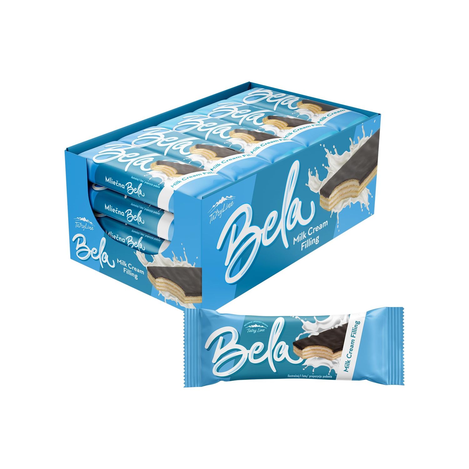 Bela - European Czech Slovak Wafers Milk Cream with Chocolate Mila inspired BOX-QTY 24pcs