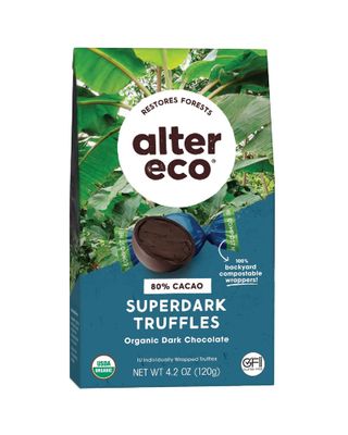 Alter Eco SuperDark Chocolate Truffles Pure Dark Cocoa, Fair Trade, Organic, Non-GMO, Gluten Free 80 Truffles