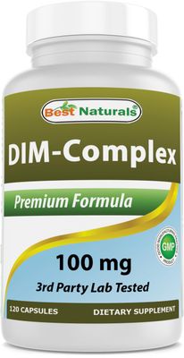 Best Naturals DIM Supplement 100 mg 120 Capsules, DIM for Estrogen Metabolism Balance, For Menopause, Body Building, PCOS Hormonal Acne
