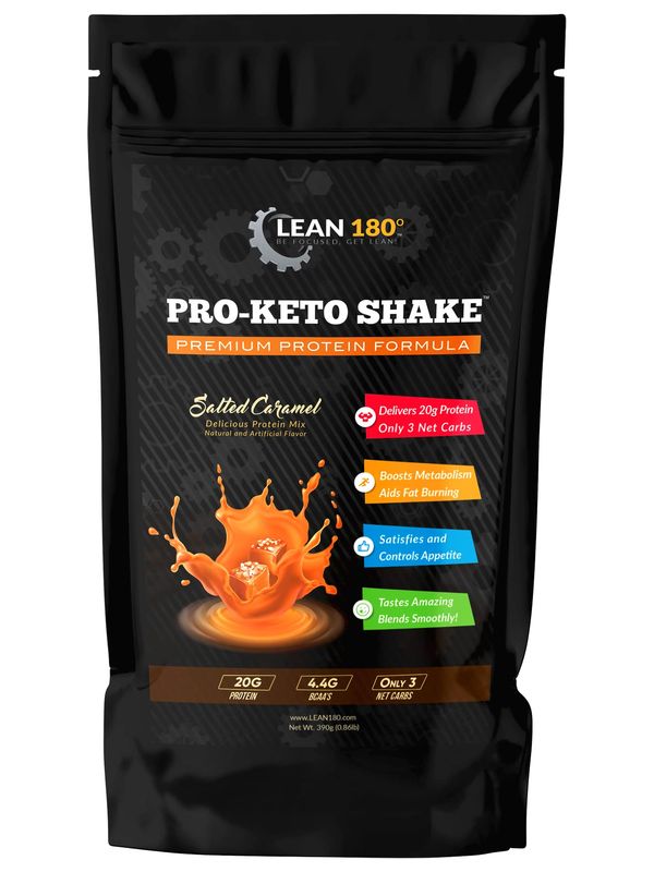 Pro Keto Shake - Best Tasting Low Carb Low Sugar Clean Protein Shake for Keto and all Diets Weight Loss Salted Caramel
