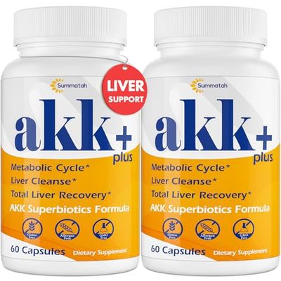 Akk Superbiotics Liver Detox, Akkermansia Probiotic 20 Billion Afu with Milk Thistle, Taraxasterol, GLP1 supplement, for Liver Cleanse Detox Repair Renew, Antioxidant, Gut, Skin Health, 120 Count