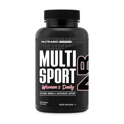 NutraBio Multisport for Women - Womens MultiVitamin - 33 Vitamins, Minerals, Micronutrients - Rich in Antioxidants - Supports Peak Athletic Performance, Energy, Metabolism 120 Vegetable Capsules