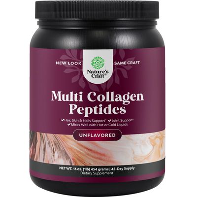 Multi Collagen Protein Powder for Women and Men - Keto Hydrolyzed Collagen Peptides 45 Servings Hair Skin and Nails Vitamins - Unflavored Bovine Type 1 3 for Bone Joint Support