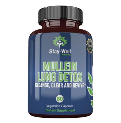 Mullein Lung Detox for Smokers to Support Healthy Lungs and Clear Breathing, All-Natural Lung Cleanse, Herbs and Proven Nutrients, 60 Capsules
