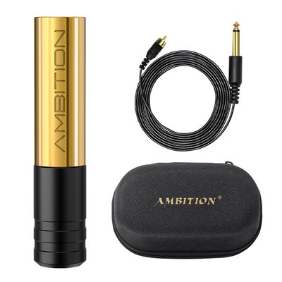 Ambition Rotary Tattoo Machine Permanent Makeup Tattoo Gun with Coreless Motor Slim Short Cartridges Tattoo Pen with RCA Cord for Eyebrow Eyeliner Lip