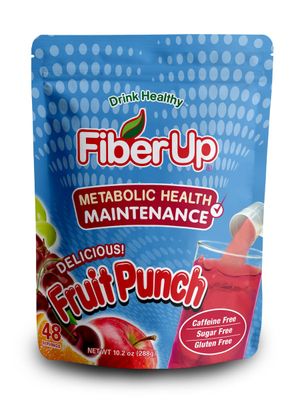 FIBER UP Delicious, Prebiotic Soluble Fiber Supplement, Fruit Punch, 48 Servings.