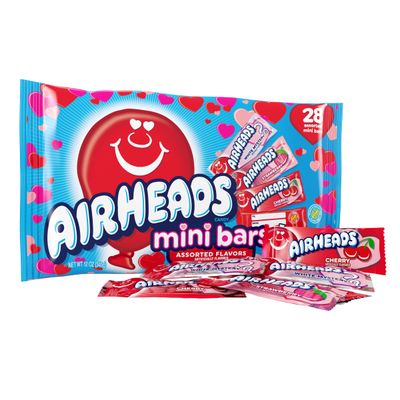 Airheads Mini Bars, Valentines Day Candy Variety Bag, Individually Wrapped Bulk Candy for Adults Kids, Party, Non-Melting, 12 oz Bag