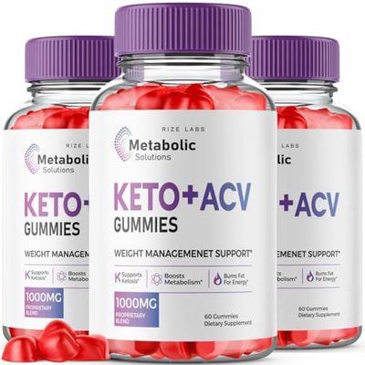 rize labs Pack of 3 Metabolic Solutions KetoACV Gummies for Advanced Weight Loss, Advanced Formula Supplement, Reviews 180 Gummies