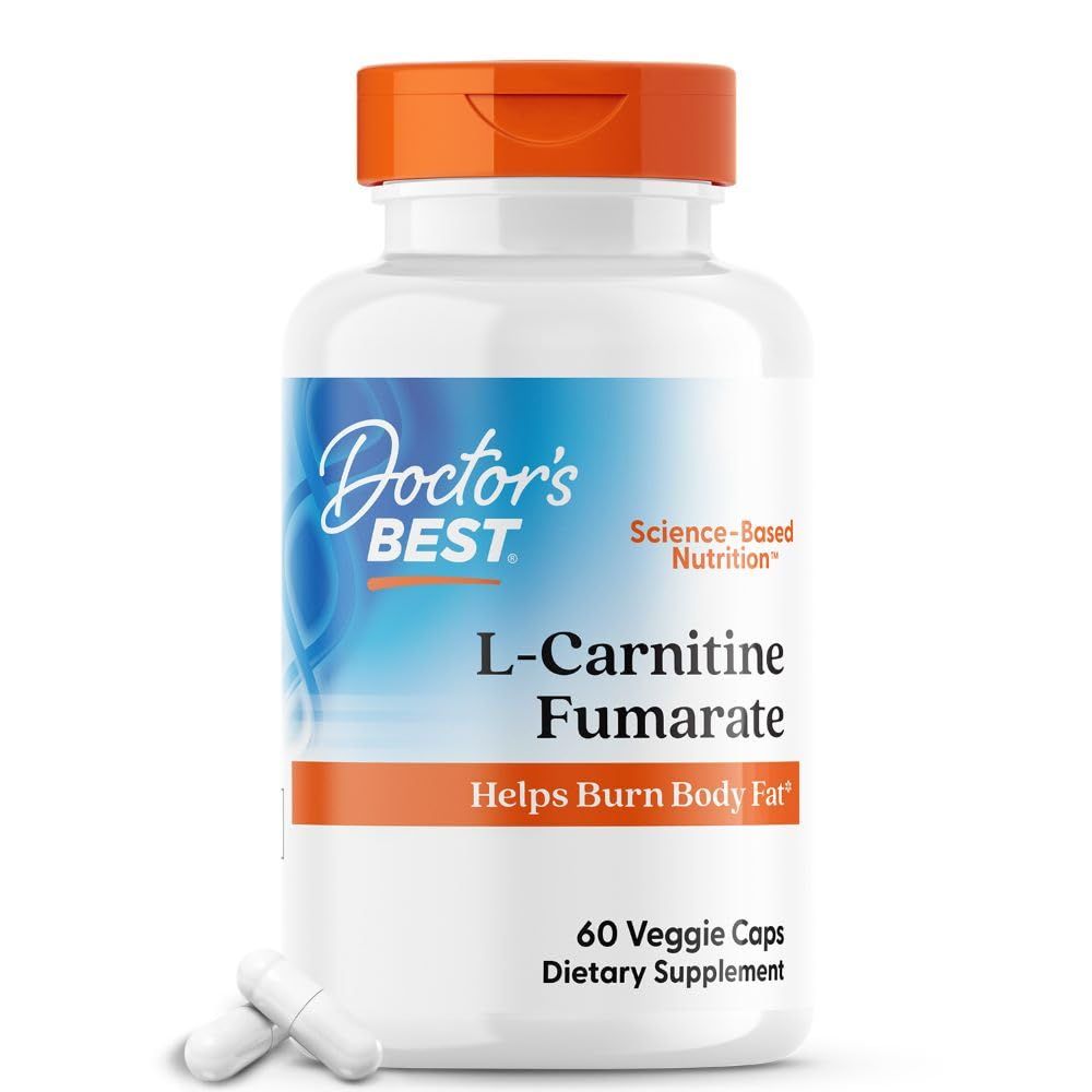 Doctors BEST L-Carnitine Fumarate, Helps Burn Body Fat, Non-GMO, Gluten Free, Soy Free, Vegan 60 Veggie Caps