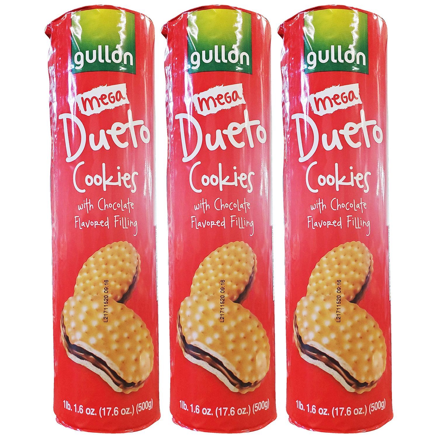 Gullon Dueto Cookies with Chocolate Flavored Filling (3 Pack, Total of 52.8oz)