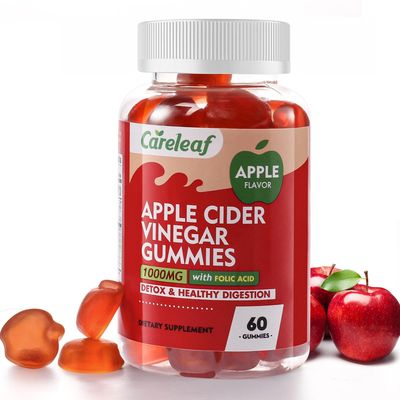 careleaf Apple Cider Vinegar Gummies 60 Counts 1000mg AVC with Vitamin B6 Vitamin B12 for Metabolism, Digestion, Detox, Gut Immune Health
