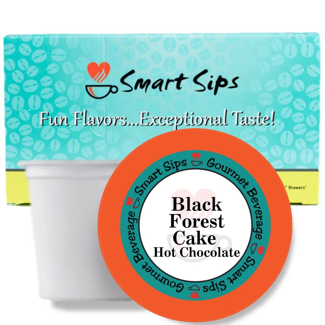 Smart Sips, Black Forest Cake Hot Chocolate Gourmet Hot Chocolate Pods For Keurig K-cup Brewing Machines 24 Count Rich Flavorful