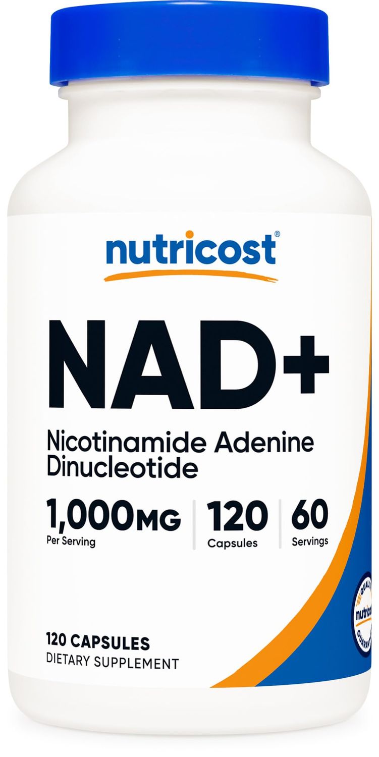 Nutricost NAD Supplement 1,000mg per Serving,120 Capsules Nicotinamide Adenine Dinucleotide - 60 Servings, Gluten-Free, Vegan